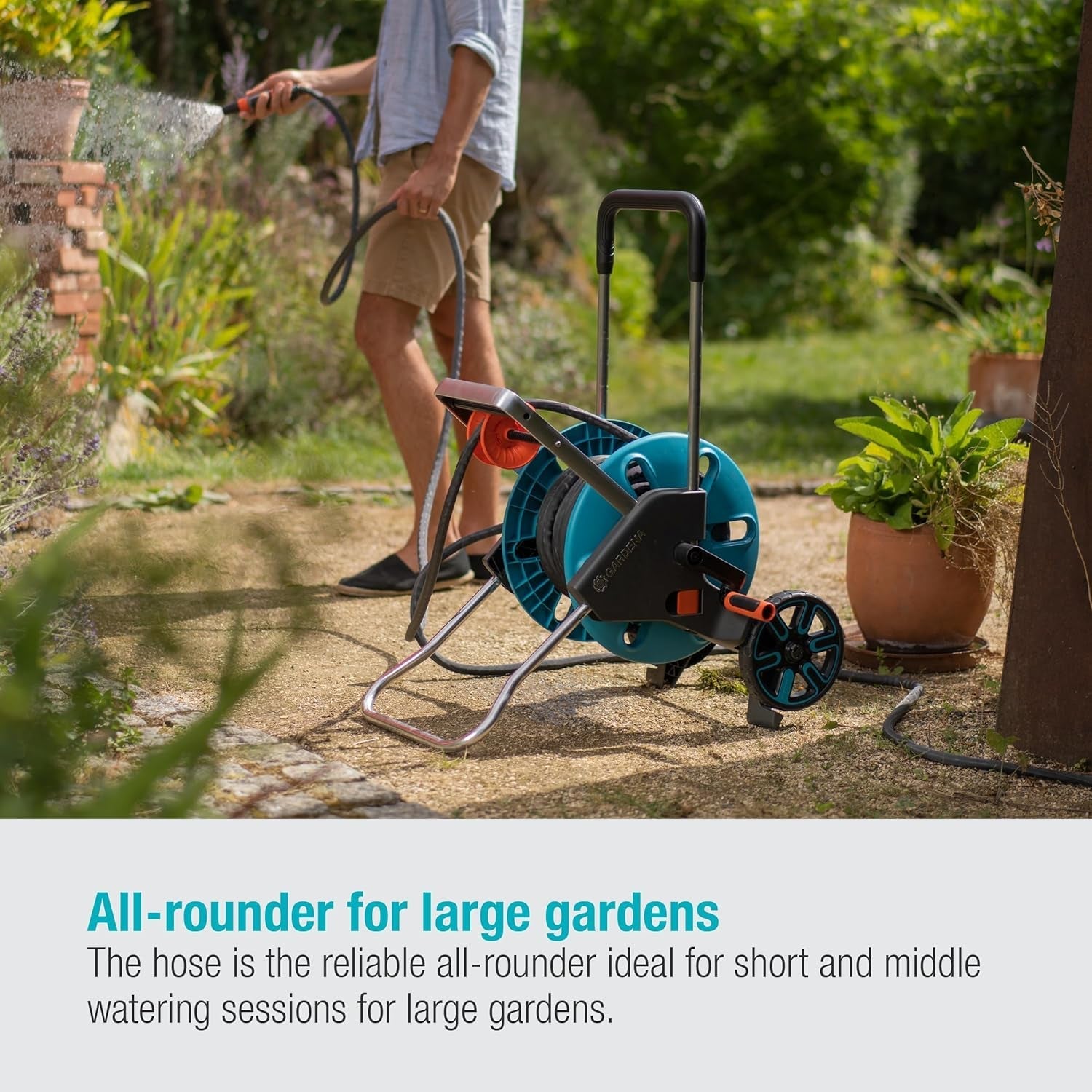 Gardena Liano Life Tubo tessile da 1/2 pollice, set 30 m: Tubo da giardino tessile estremamente flessibile con tubo interno in PVC, senza pieghe, leggero, resistente alle intemperie (18457-20)
