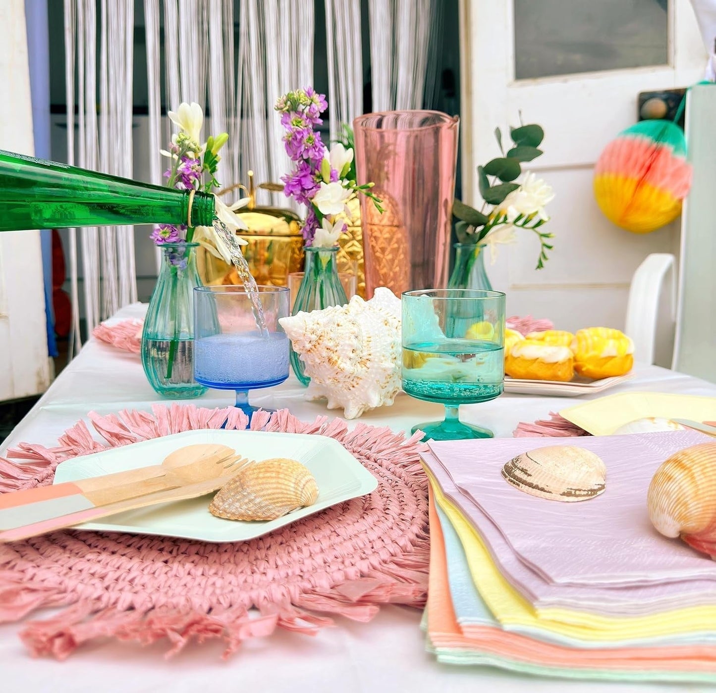 Talking Tables Graziosi tovaglioli pastello | Tovaglioli morbidi usa e getta riciclabili di alta qualità per stoviglie per decoupage da picnic per feste di compleanno per bambini, baby shower