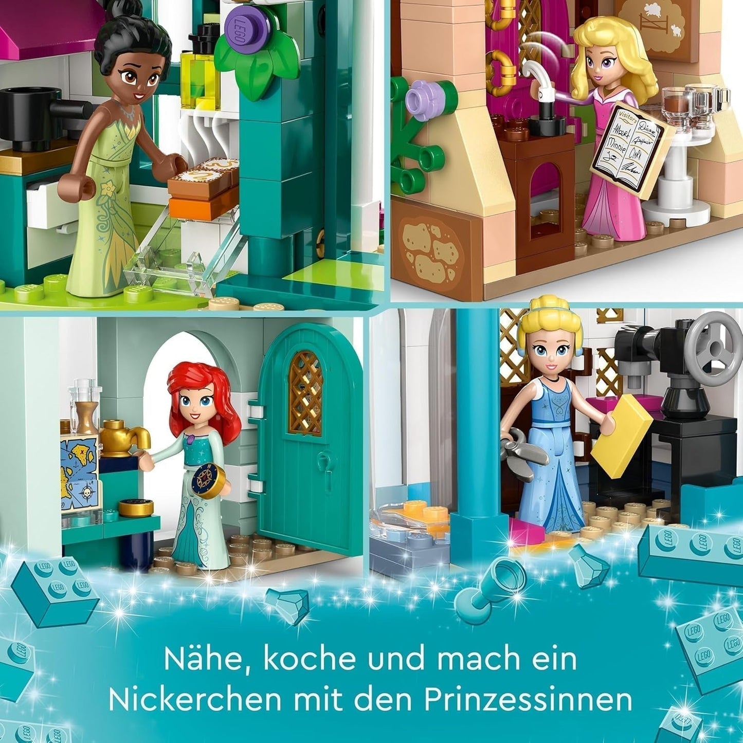 LEGO Disney Princess: Disney Princess Adventure Market, casa giocattolo con 4 bambole tra cui Cenerentola e Ariel, set da gioco con mappa del tesoro, regalo per ragazze e ragazzi a partire da 6 anni 43246 Set da costruzione Besuche den LEGO-Store
