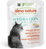 almo nature HFC Hydration Help Cibo umido per gatti - Zuppa di pollo e filetti di pollo - Adatto per uso umano, Senza glutine, Monoproteico, 50 g, 24 pezzi, 1,2 kg