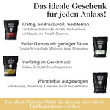 Set campione di chicchi di caffè espresso 4 chicchi di caffè espresso da 350 g | Pacchetto scoperta/Pacchetto campione | Robusta e Arabica | Ideale per dispositivi completamente automatici e portafiltro | BARISTA REALE