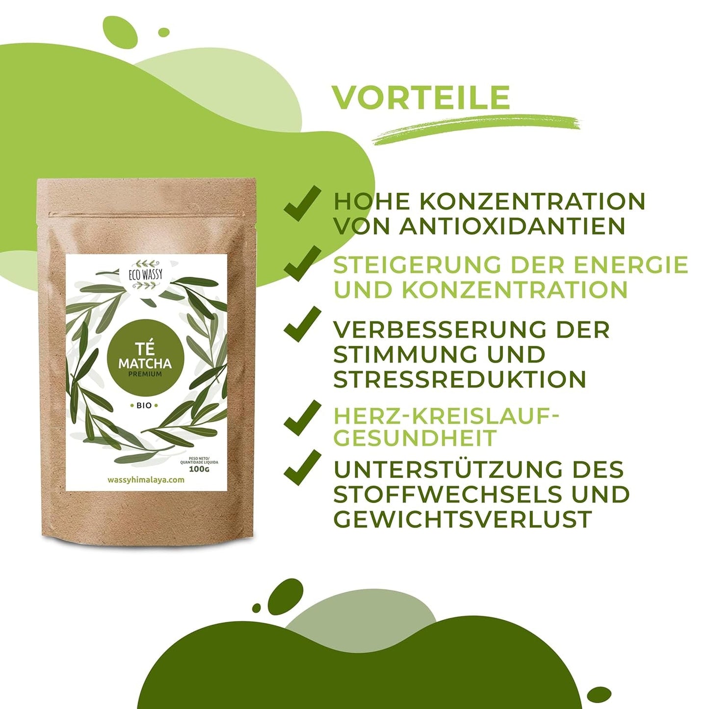 Tè Matcha giapponese, qualità premium, in polvere. 100% naturale. Riduttore di tè verde, potente disintossicante e antiossidante. Matcha puramente coltivato - Origine: Giappone (100 g)