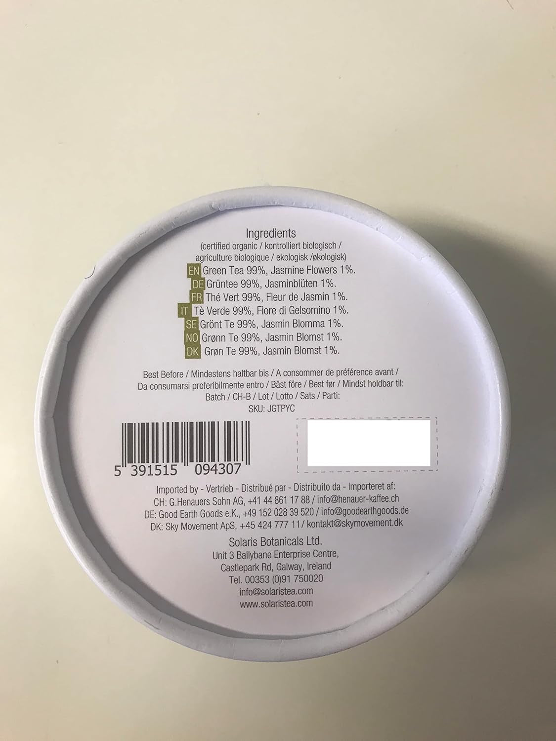 Tè verde al gelsomino biologico 15 bustine di tè di seta 1 confezione (1 x 30 g)