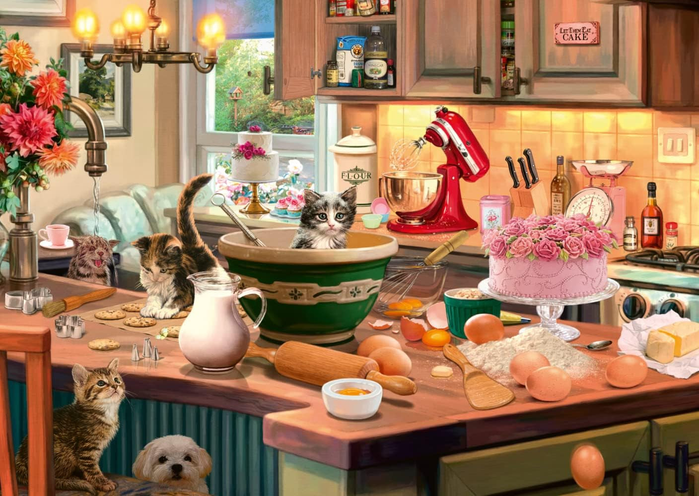 Schmidt Spiele 59919 Puzzle segreto, Al tavolo della cucina, 1.000 pezzi, Colorato, Puzzle grande Naty Shop