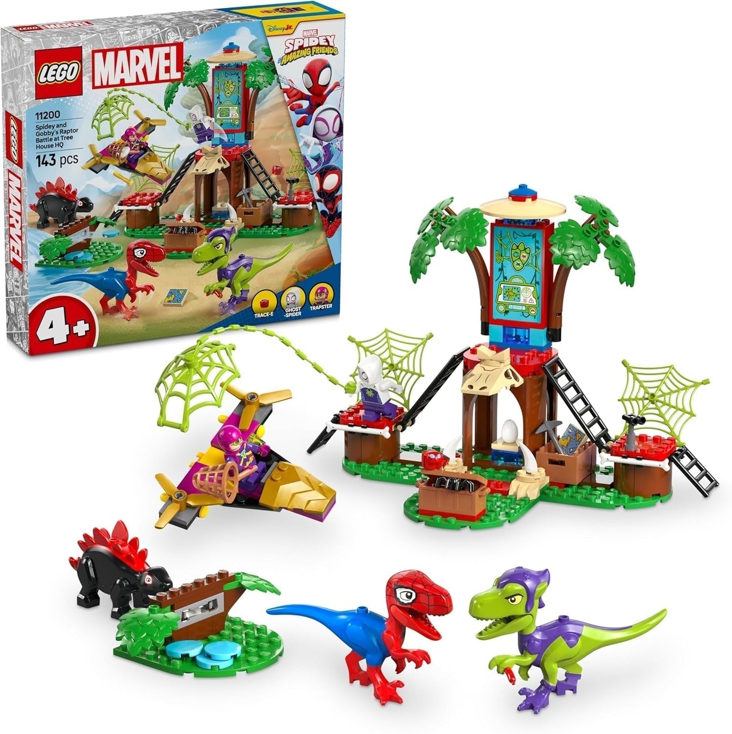 LEGO Marvel Showdown alla casa sull'albero: Spidey-Rex vs. Gobby-Raptor, set da gioco e costruzione di dinosauri, regalo di dinosauri giocattolo per ragazzi e ragazze 4+, Spidey e i suoi super amici 11200 set da costruzione Acquista il titolo predefinito del LEGO-Store