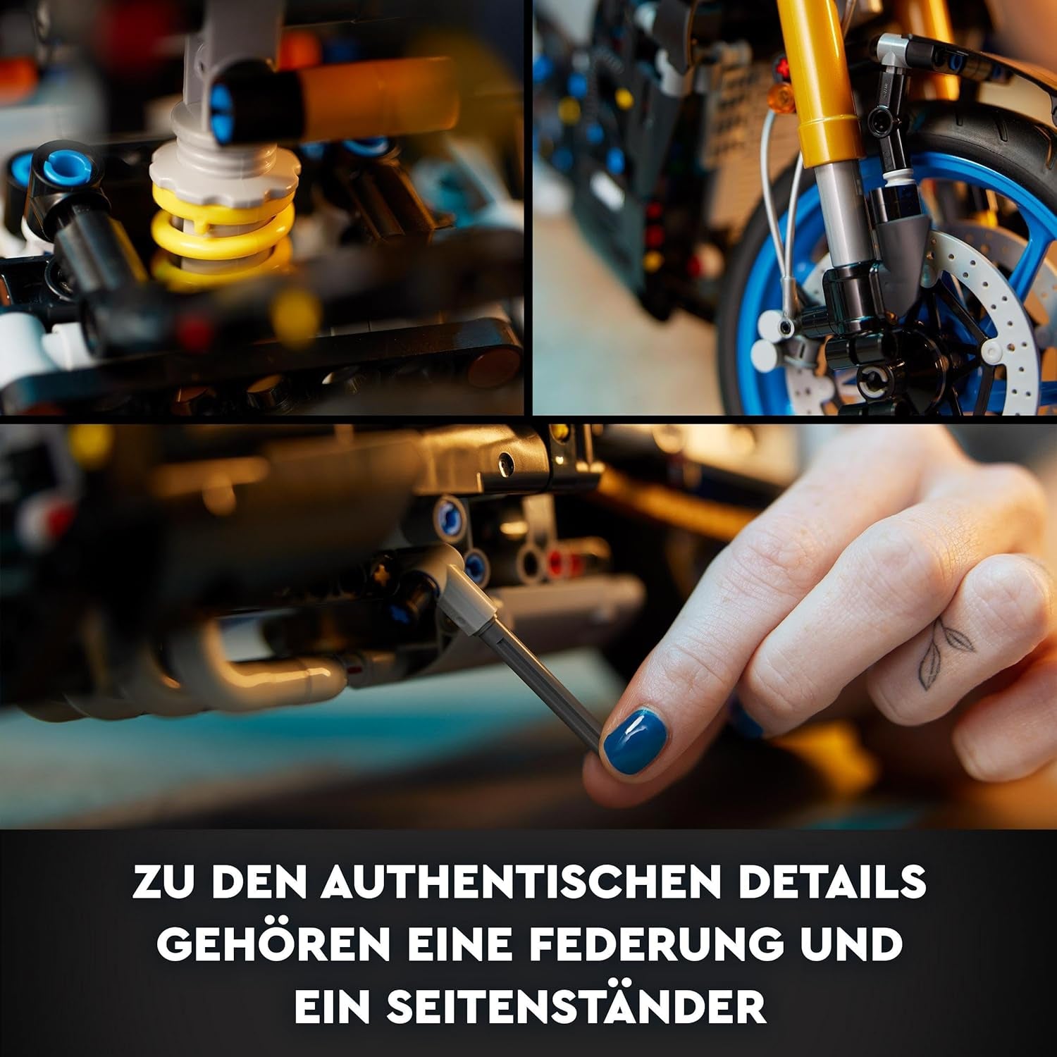 LEGO Technic 42159 Kit modello di motocicletta Yamaha MT-10 SP per adulti, modello autentico di veicolo con motore a 4 cilindri, sterzo funzionale e app AR, regalo per uomini e donne, kit di costruzione Besuche den LEGO-Store
