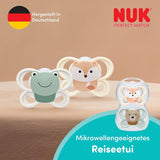 Ciucci NUK Perfect Match per neonati | 0-6 mesi | Ciucci ortodontici che favoriscono la circolazione dell'aria e prevengono la sbavatura | 95% di accettazione da parte dei bambini** | Volpe/Orsacchiotto | Confezione da 2