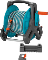 Set avvolgitubo da parete Gardena Classic 50: avvolgitubo mobile, salvaspazio, montabile a parete e rimovibile in qualsiasi momento, con tubo da 20 m, ugello spruzzatore e parti di sistema (8009-20)