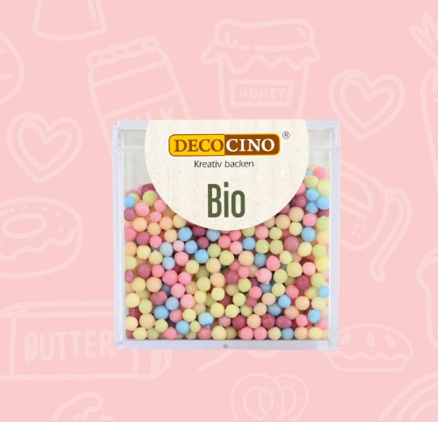 DECOCINO Perle di Sprinkles Bio - 60 grammi - Granelli di destrosio bio Sprinkles Naty Shop