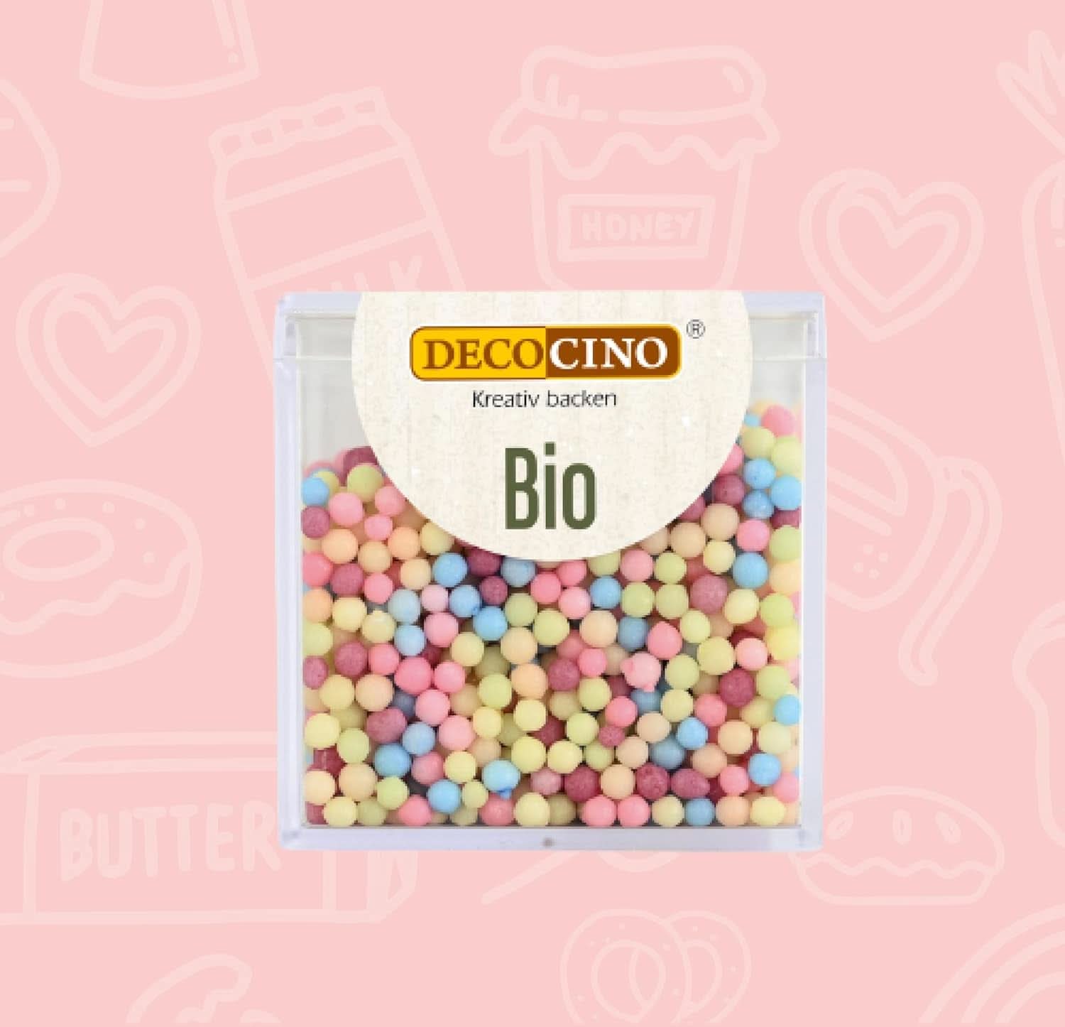 DECOCINO Perle di Sprinkles Bio - 60 grammi - Granelli di destrosio bio Sprinkles Naty Shop