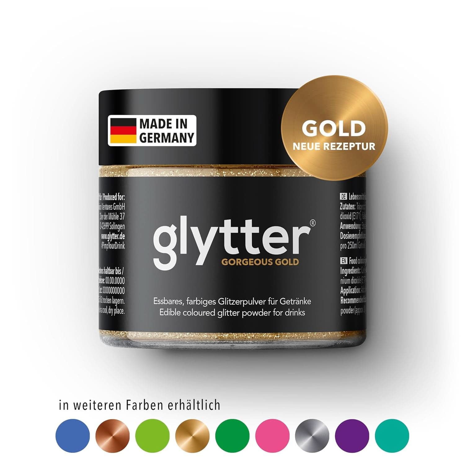 Glytter, Glitter Edibile per bevande e liquidi, 10 grammi Glitter Naty Shop