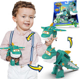 Super Wings Personaggi trasformanti da 5" Confezione da 2 Jett sovralimentato trasformante + Tino Giocattolo trasformatore per ragazzi e ragazze dai 3 anni in su Action Figure rosse Naty Shop Tino