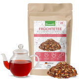 Tè alla frutta – 100 g Miscela di frutta aromatizzata con mela, ibisco e cannella – Busta con chiusura a zip, ca. 25 tazze – Senza additivi, confezionato in Germania