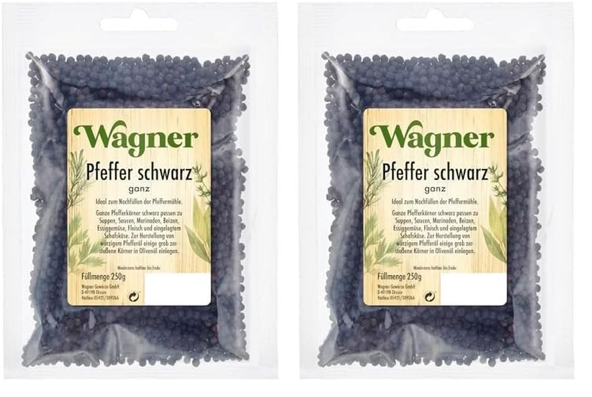Pepe nero intero, 1 confezione (1 X 250 G) Spezie Naty Shop 2 x 250 grammi