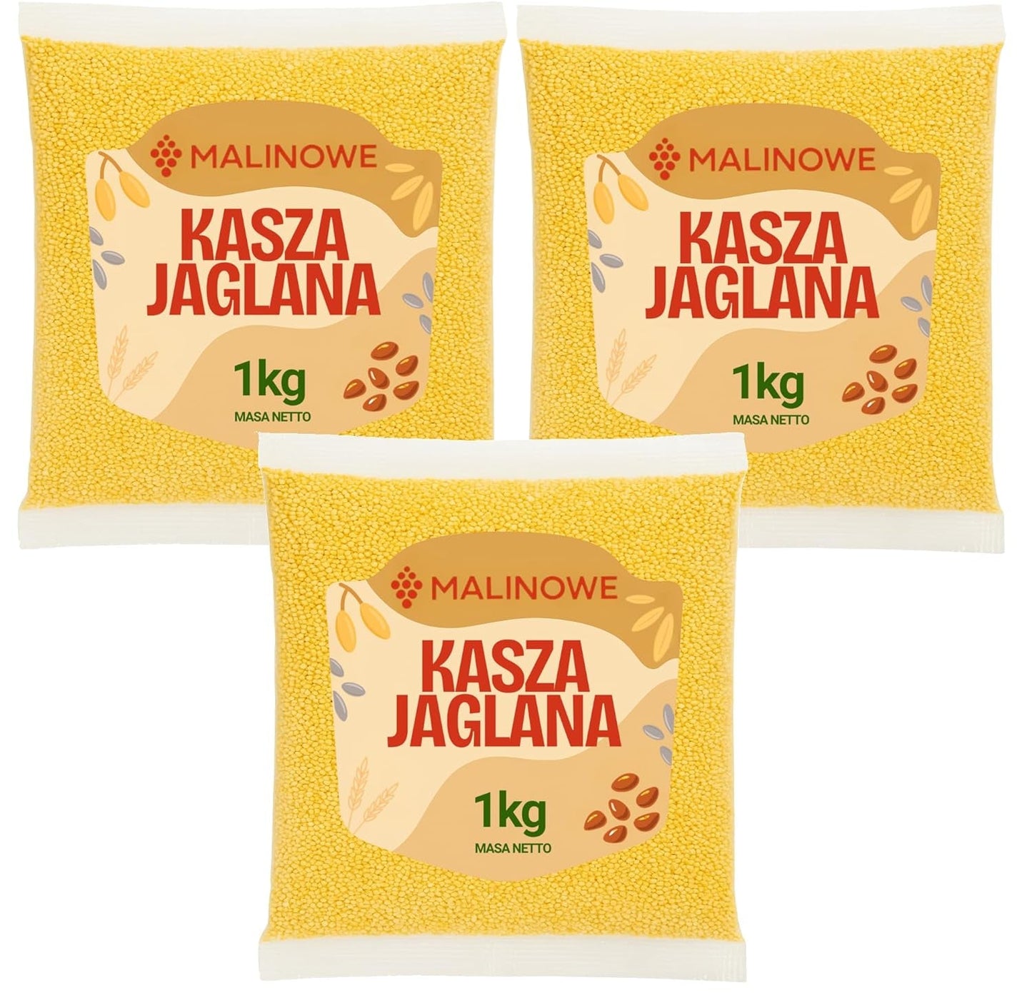Semole di miglio, perfettamente naturali, qualità premium, 3 x 1 kg