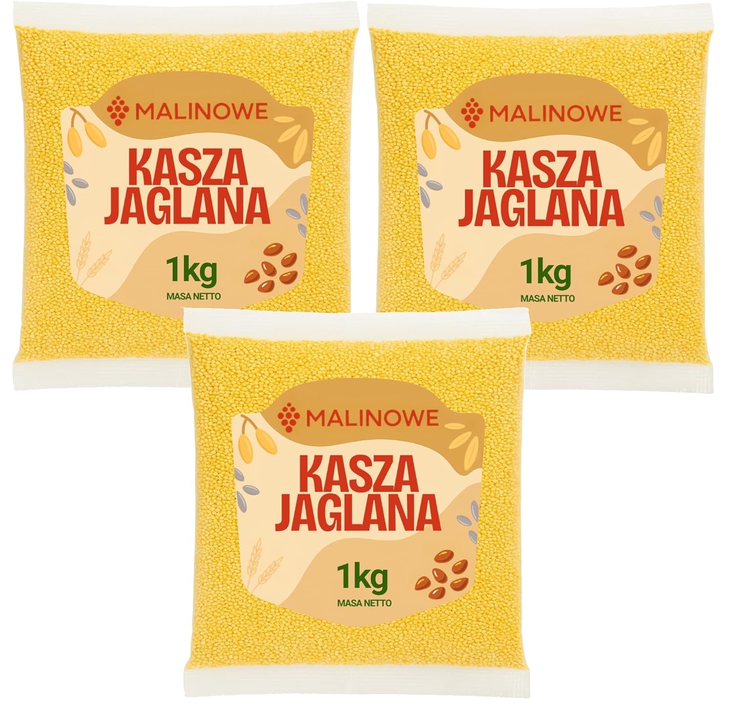 Semole di miglio, perfettamente naturali, qualità premium, 3 x 1 kg