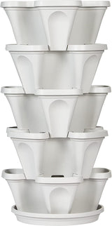 Fioriera verticale impilabile a 5 livelli per fragole, erbe aromatiche, fiori e verdure per giardino interno ed esterno.