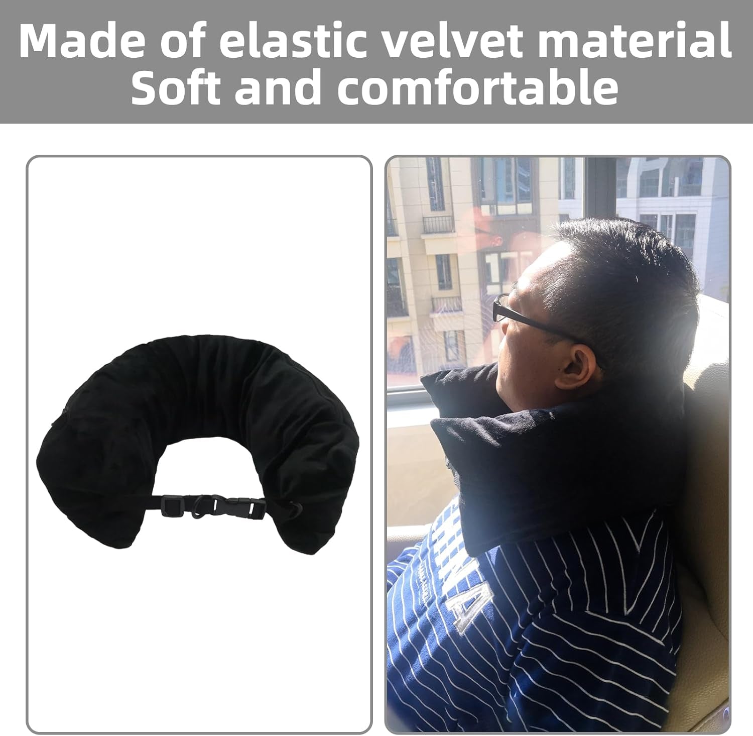 Bivpreom Cuscino da viaggio imbottito per collo, Cuscino da viaggio imbottito, Cuscino da viaggio imbottito, Imbottito con vestiti, Si trasforma in bagaglio extra senza bagaglio in eccesso Cuscini da viaggio Naty Shop