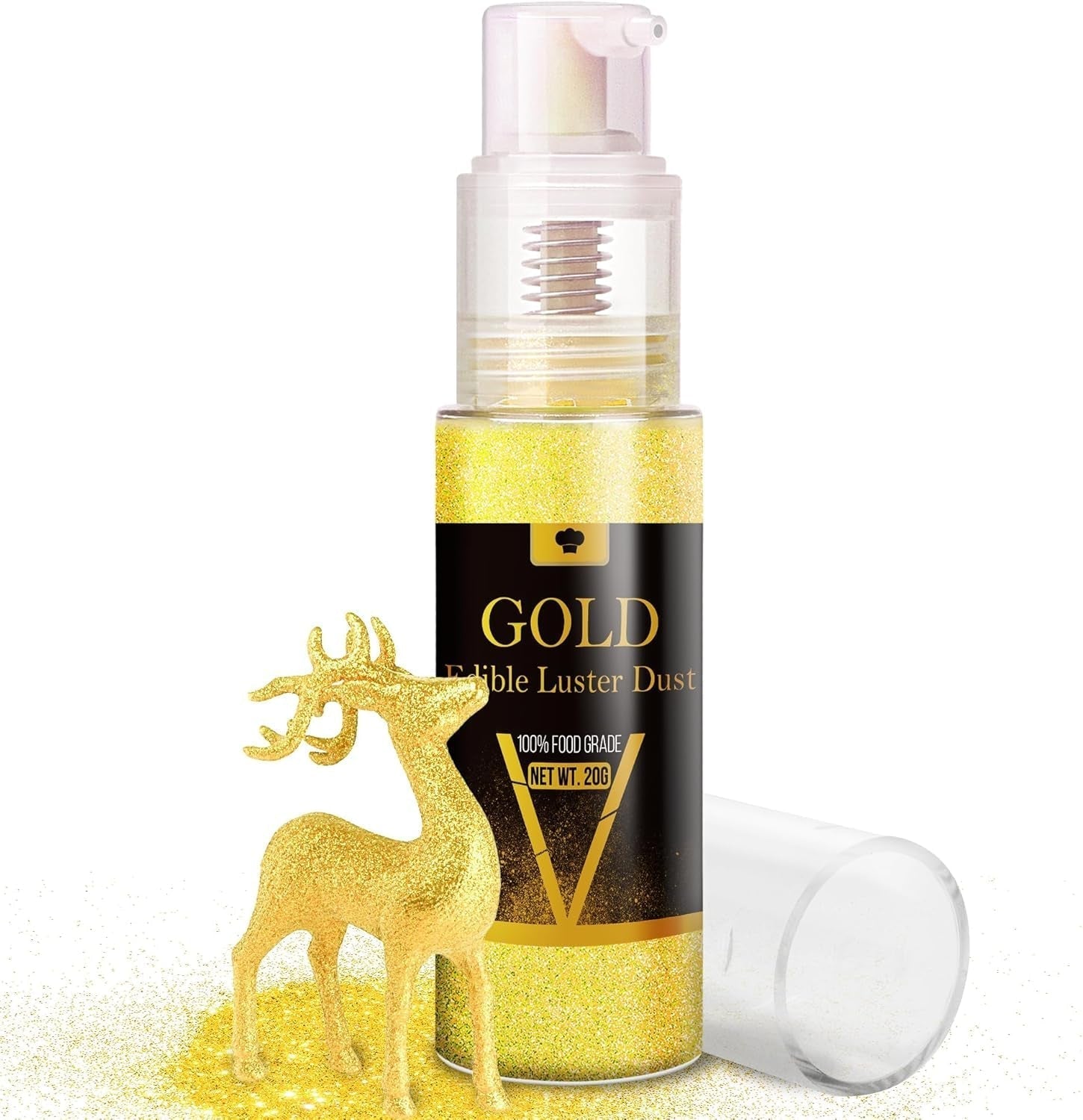 Set spray commestibile con glitter - Polvere glitter iridescente da 20 g per bevande, champagne, torte - Colorante alimentare metallico commestibile per cocktail, vino, liquori, dolci, torte