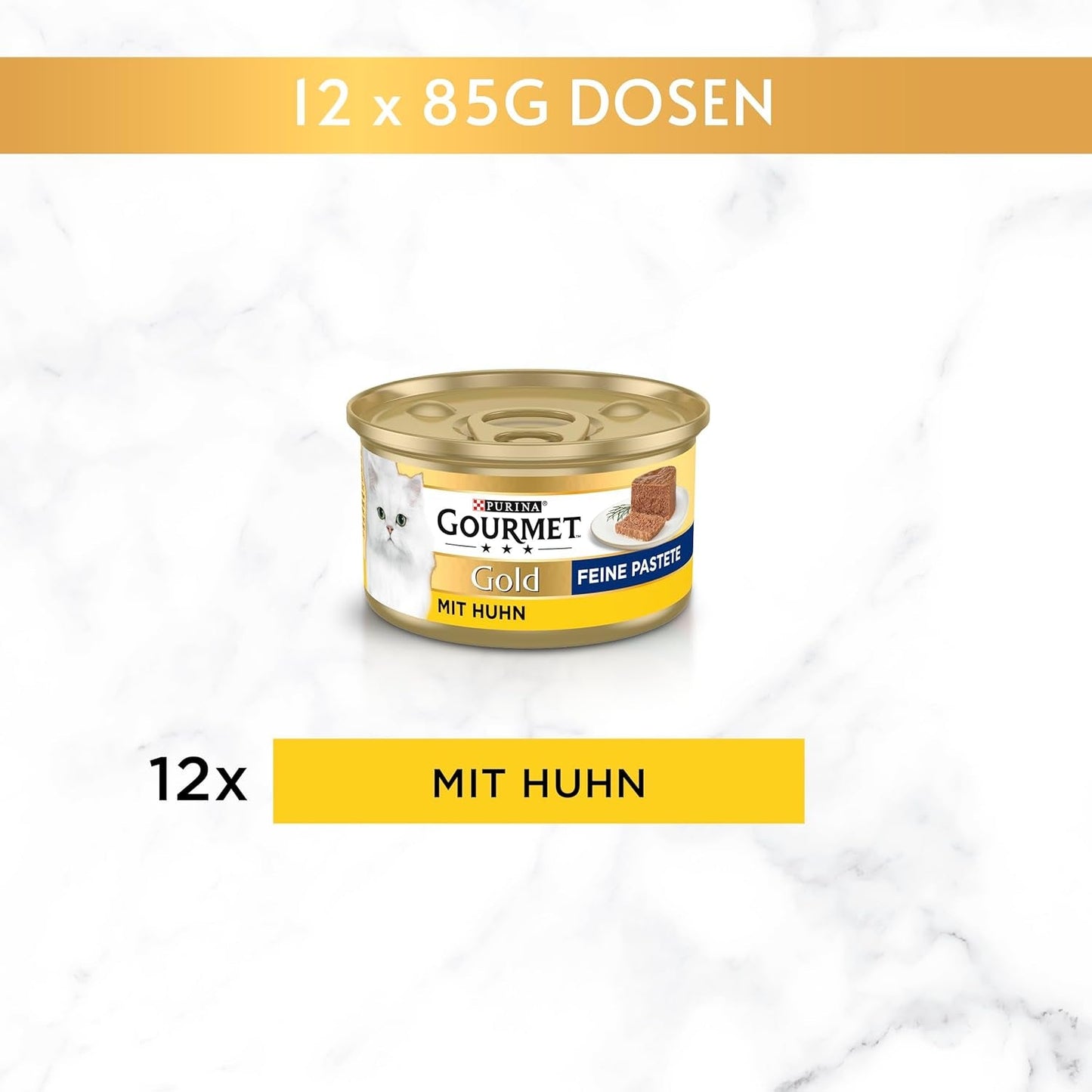 Gourmet Gold Pasta fine Katzenfutter nass, mit Huhn, confezione da 12 (12 x 85g)