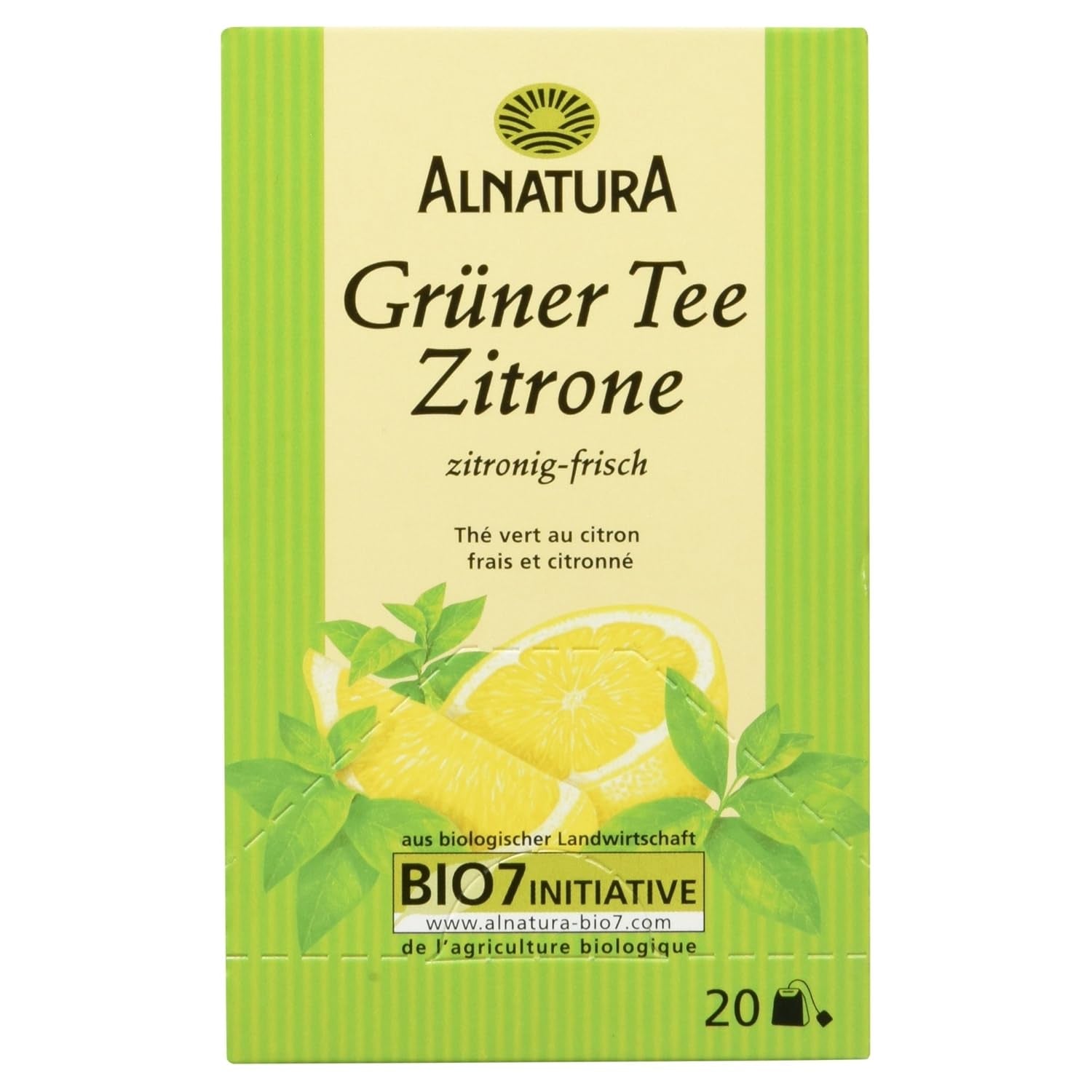 Tè verde biologico al limone, 20 buste, 40 g