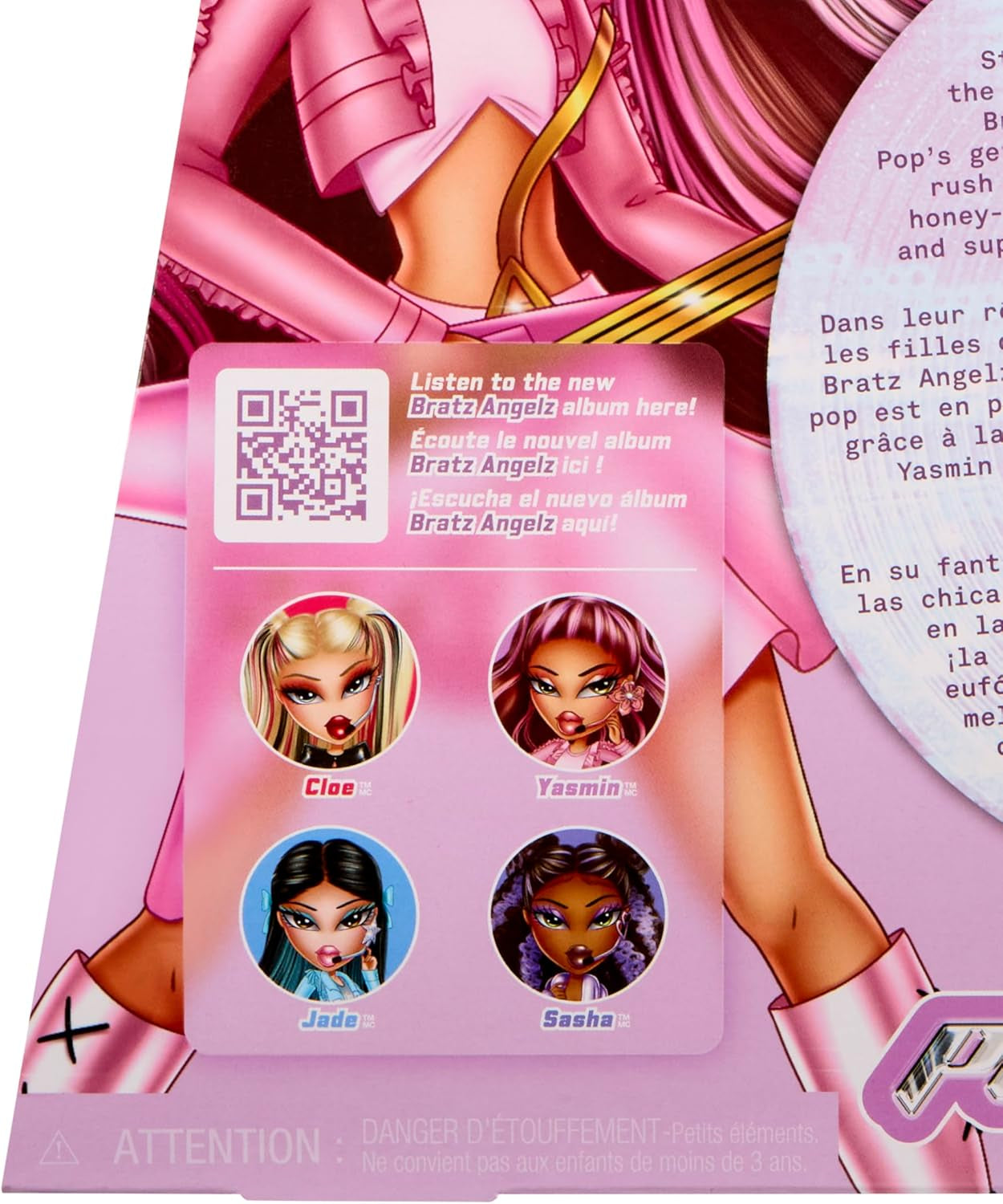 BRATZ Pop Starz Yasmin – Bambola alla moda con ciondolo da collezione, vestito e accessori musicali