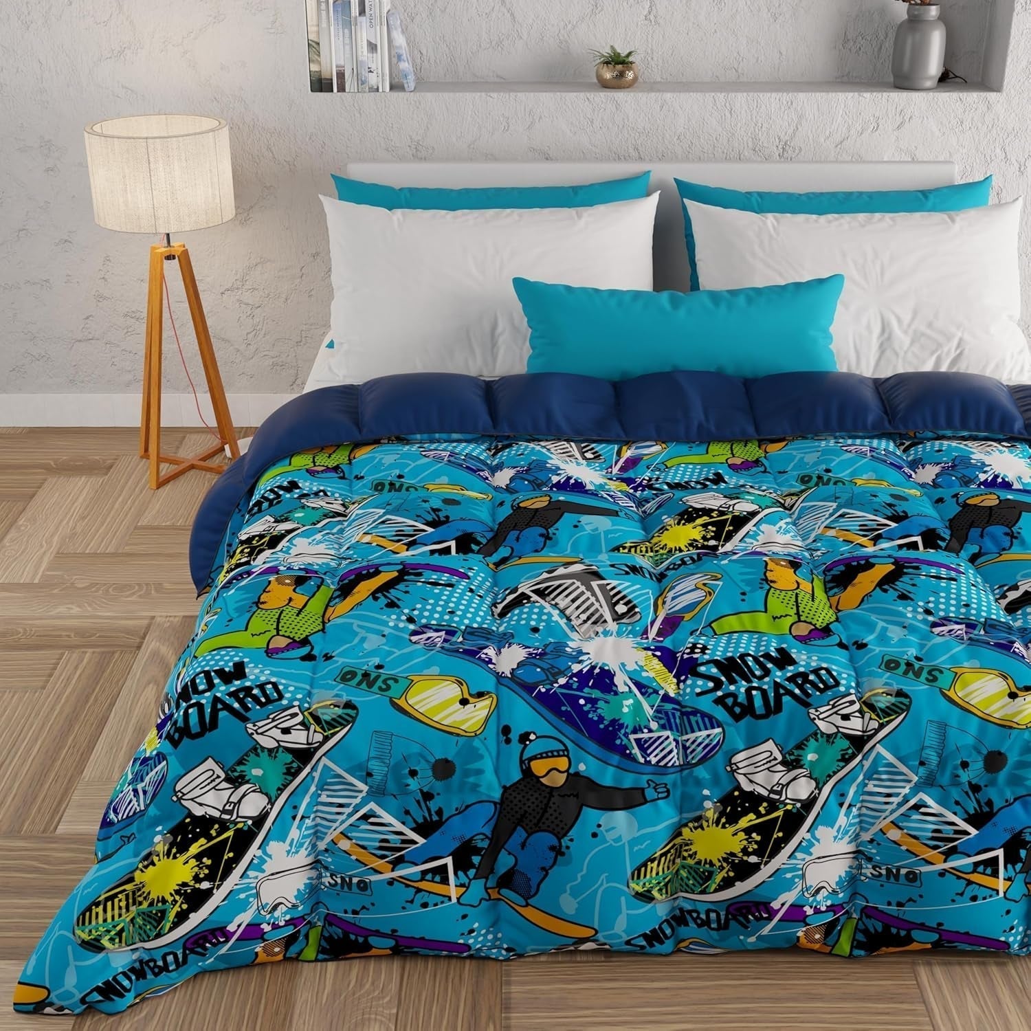 PETTI Artigiani Italiani - Trapunta invernale, Trapunta invernale, Trapunta semplice, Double face, Stampa monocolore e digitale, Microfibra anallergica 100%, Made in Italy