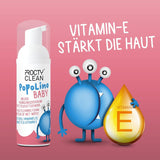 PopoLino Baby fondo morbido in schiuma al posto delle salviette umidificate. Schiuma detergente cosmetica vegana e naturale! Schiuma per i sederi con aloe vera, amamelide, bergamotto e vitamina E. Rende felici i sederi e l'ambiente.