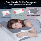 Cuscino in memory foam Cuscino per collo Cuscino ortopedico - Design ergonomico Forma cava Per chi dorme sul fianco, sulla schiena e sullo stomaco Cuscini ortopedici cervicali grigi Naty Shop