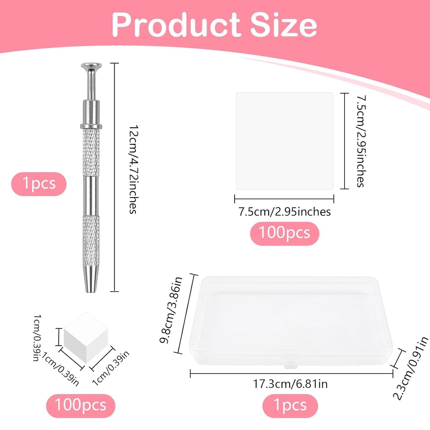 100 pezzi Latexfree Nailart Schwämme, Ombre Nagelschwammpinsel, Nagelschwamm Mit Metallgreifer 100 Blatt Nailart-Mischpapier Austellungsbox, Maniküre Schwamm Applikator Für Farbverlauf Nailart