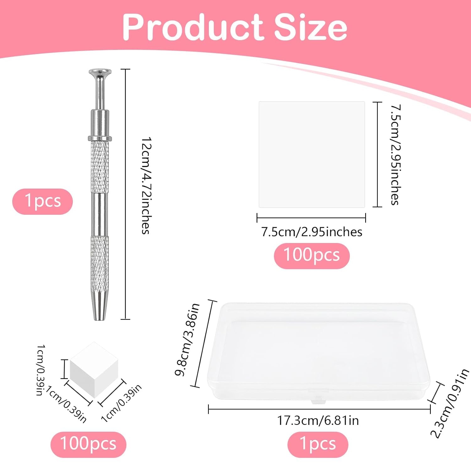 100 pezzi Latexfree Nailart Schwämme, Ombre Nagelschwammpinsel, Nagelschwamm Mit Metallgreifer 100 Blatt Nailart-Mischpapier Austellungsbox, Maniküre Schwamm Applikator Für Farbverlauf Nailart