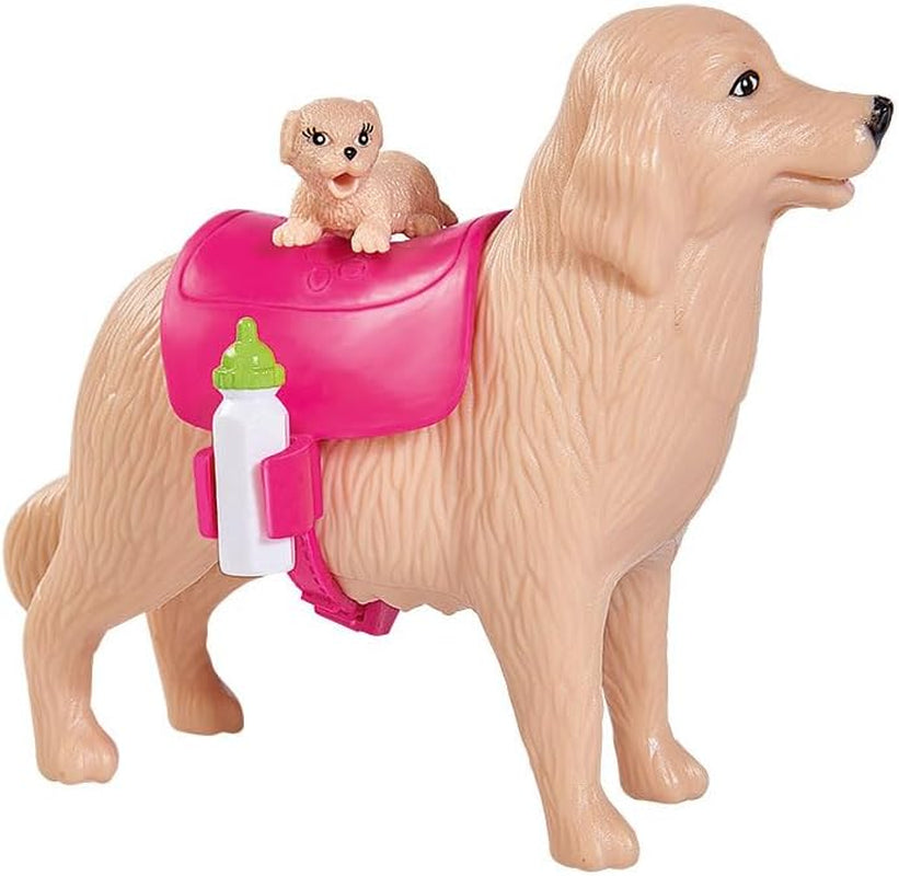Simba 105733072 - Evi Love Dog Sitter con cane e tre cuccioli, accessori, bambola alla moda, 12 cm, per bambini dai 3 anni in su