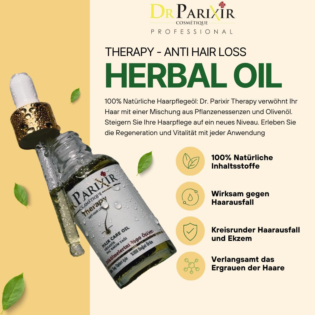 Siero anticaduta Dr Parixir - Soluzione efficace con olio d'oliva e rosmarino, 30 ml | Riduce la caduta dei capelli e rinforza le radici dei capelli Naty Shop Hair Care