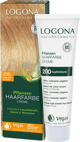 LOGONA Natural Cosmetics Crema colorante vegetale per capelli 240 Castano nocciola, Tintura naturale per capelli castani con henné, crema colorante per toni castani, colorazione per capelli scuri, 150ml Tintura per capelli Naty Shop 200 Biondo ramato