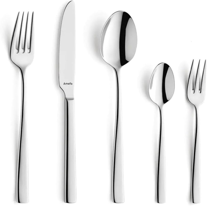 Set di posate Amefa Satina in 60 pezzi, per 12 persone, cucina sicura Naty Shop Fresh 30-Teilig