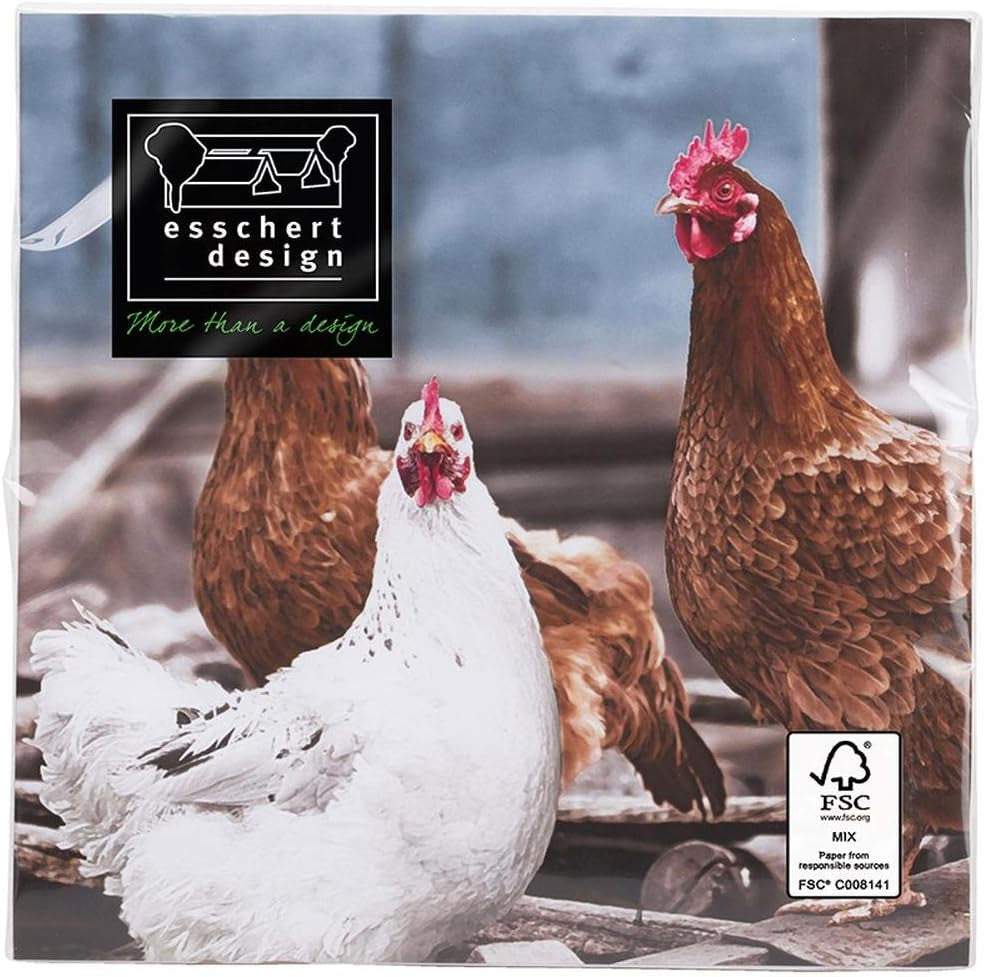 TP179 tovaglioli di carta, galline, 33 X 33 X 0,1 cm, blu
