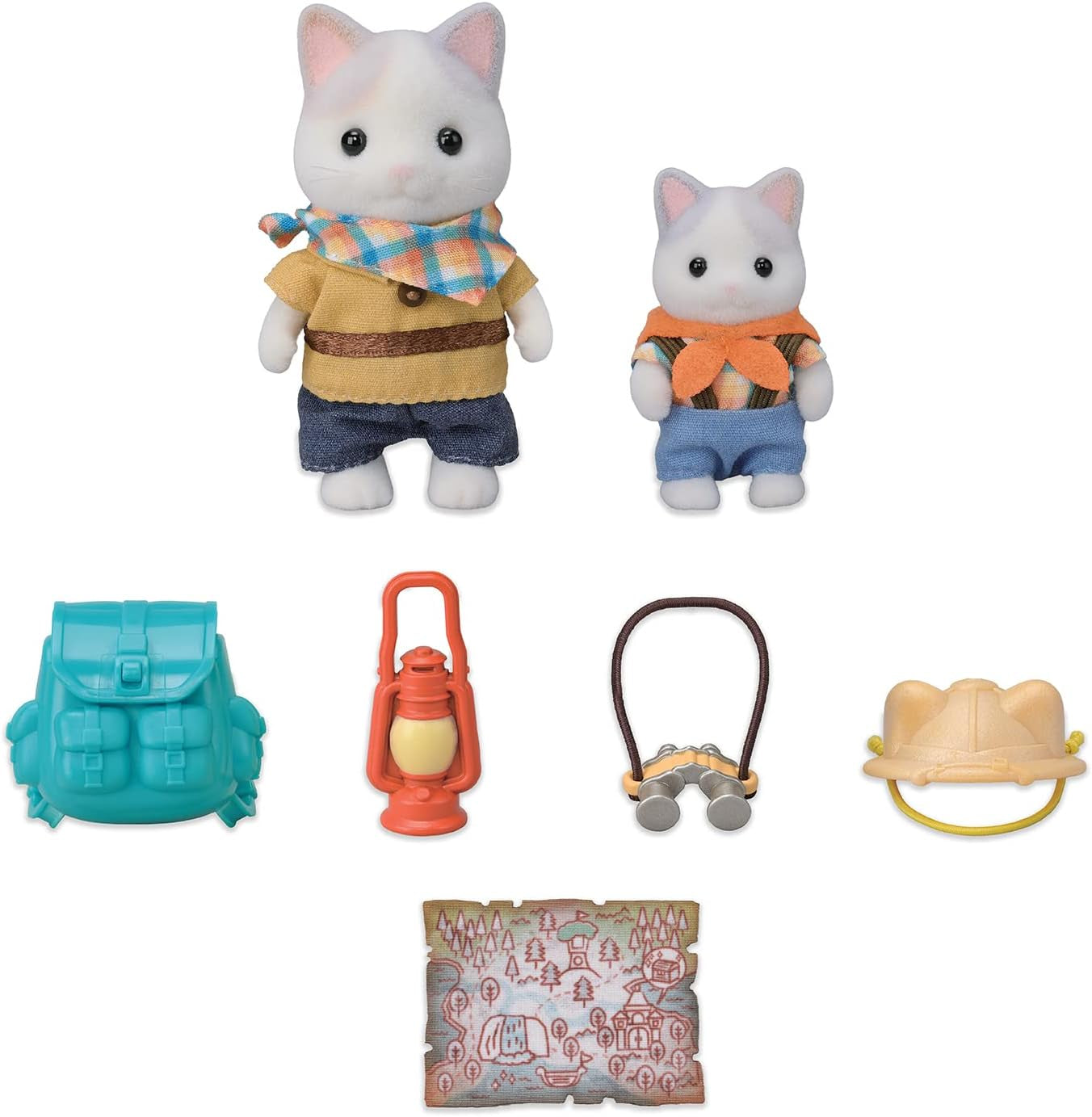 Sylvanian Families - 5763 Set di Esploratori di Avventure a Due Figure Gatto del Latte Padre Ragazzo Figura di Animale Giocattolo dettagliato per Bambole Naty Shop di 3 Anni