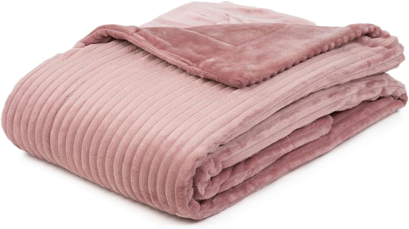 Gözze - Coperta comoda e morbida con effetto velluto a coste, 1620 g/pezzo, 150 X 200 cm - cannella Letti e coperte Besuche den Gözze-Store Rosa scuro