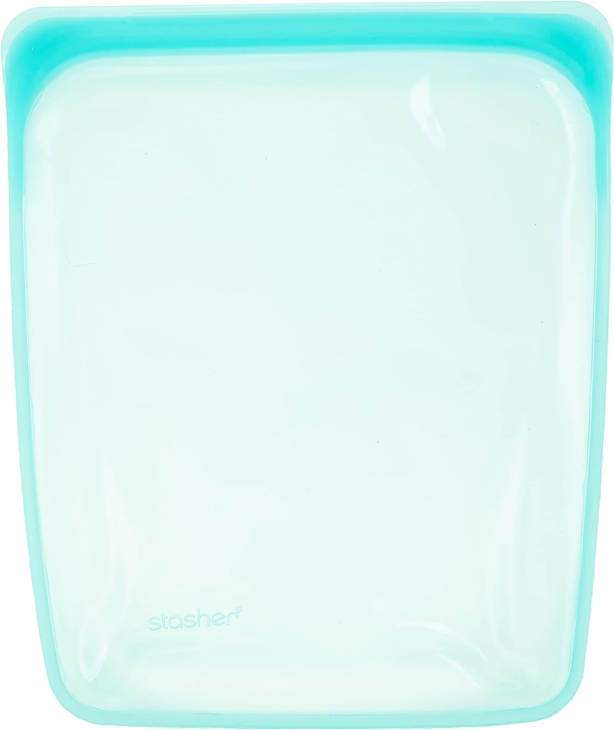Stasher Bag Borsa per alimenti riutilizzabile in silicone premium da mezzo gallone Blu Resistente Forno Lavabile in lavastoviglie Congelatore Sicura Borsa per il pranzo ecologica Preparazione degli alimenti 1893 ml Scatole per la conservazione degli alimenti Naty Shop Aqua