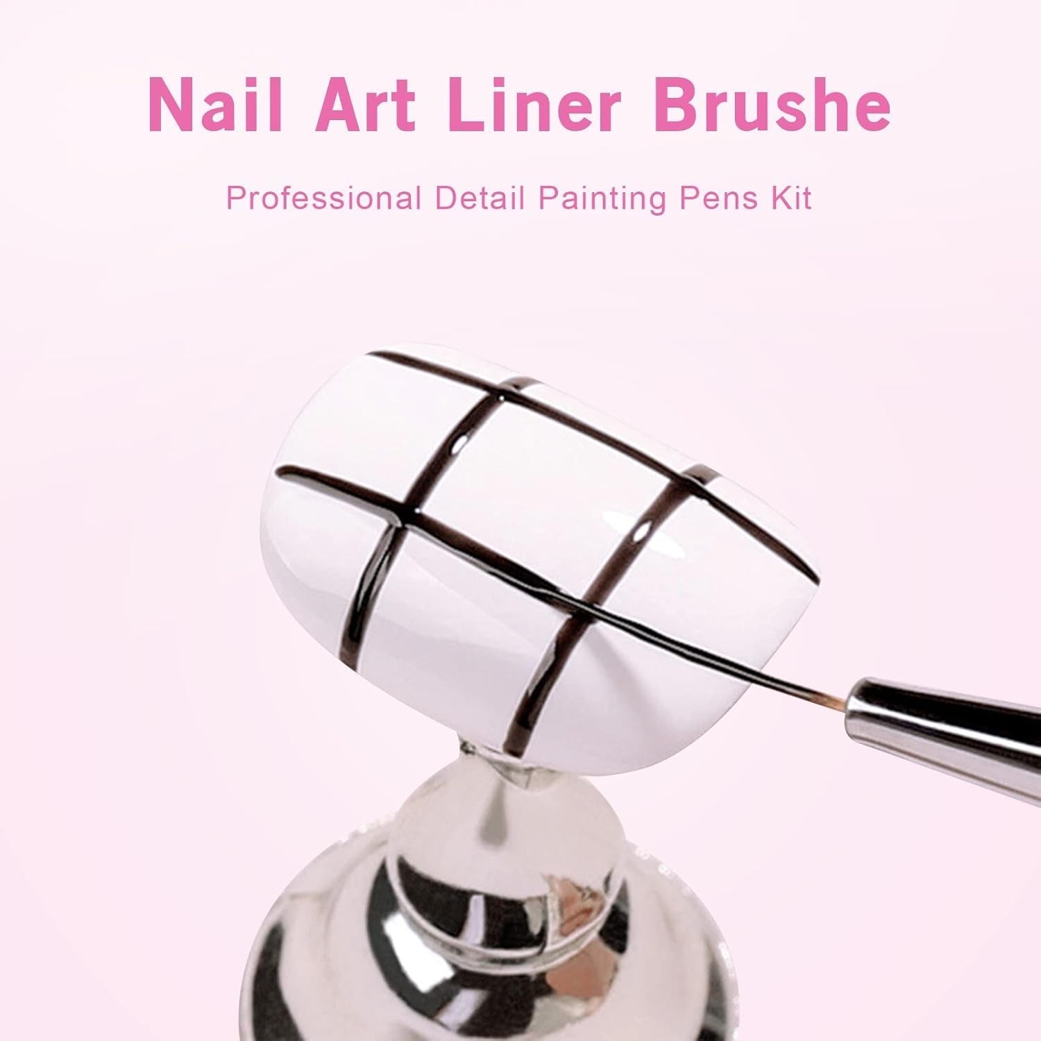Sularpek Nail Art Liner Pinsel, 5 Stück Profi Detail Fine Nails Pennello per unghie in gel, Nagel Pinsel Dünn Für Beauty Frauen Nagelstudio (5 Größen, Rosa)