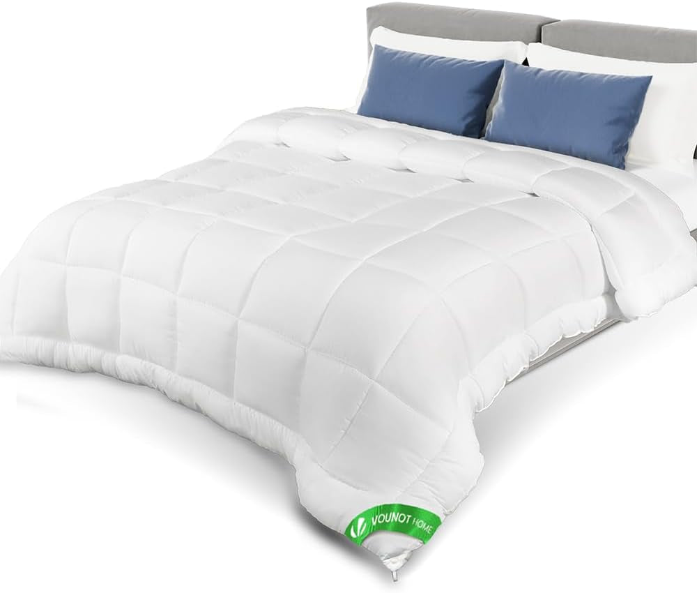 VOUNOT Piumino 155X200 cm, Set di 2 Piumini Invernali 4 Stagioni 500 GSM, composto da 2 trapunte annodate insieme Piumino adattabile per l'estate e l'inverno, Piumini e trapunte standard Oeko-Tex Naty Shop Coperta estiva leggera 200 X 200 cm