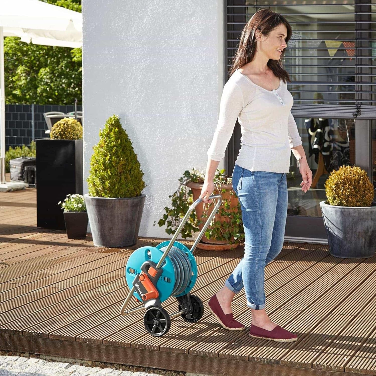 GARDENA CleverRoll S carrello portatubo, avvolgitubo, stoccaggio compatto (18500-20)
