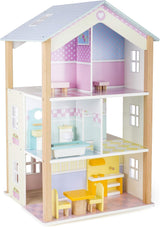Small Foot 11192 Casa delle bambole girevole in legno a 3 livelli con mobili giocattolo Multicolore 37 X 40 X 67 cm Case delle bambole Naty Shop Titolo predefinito