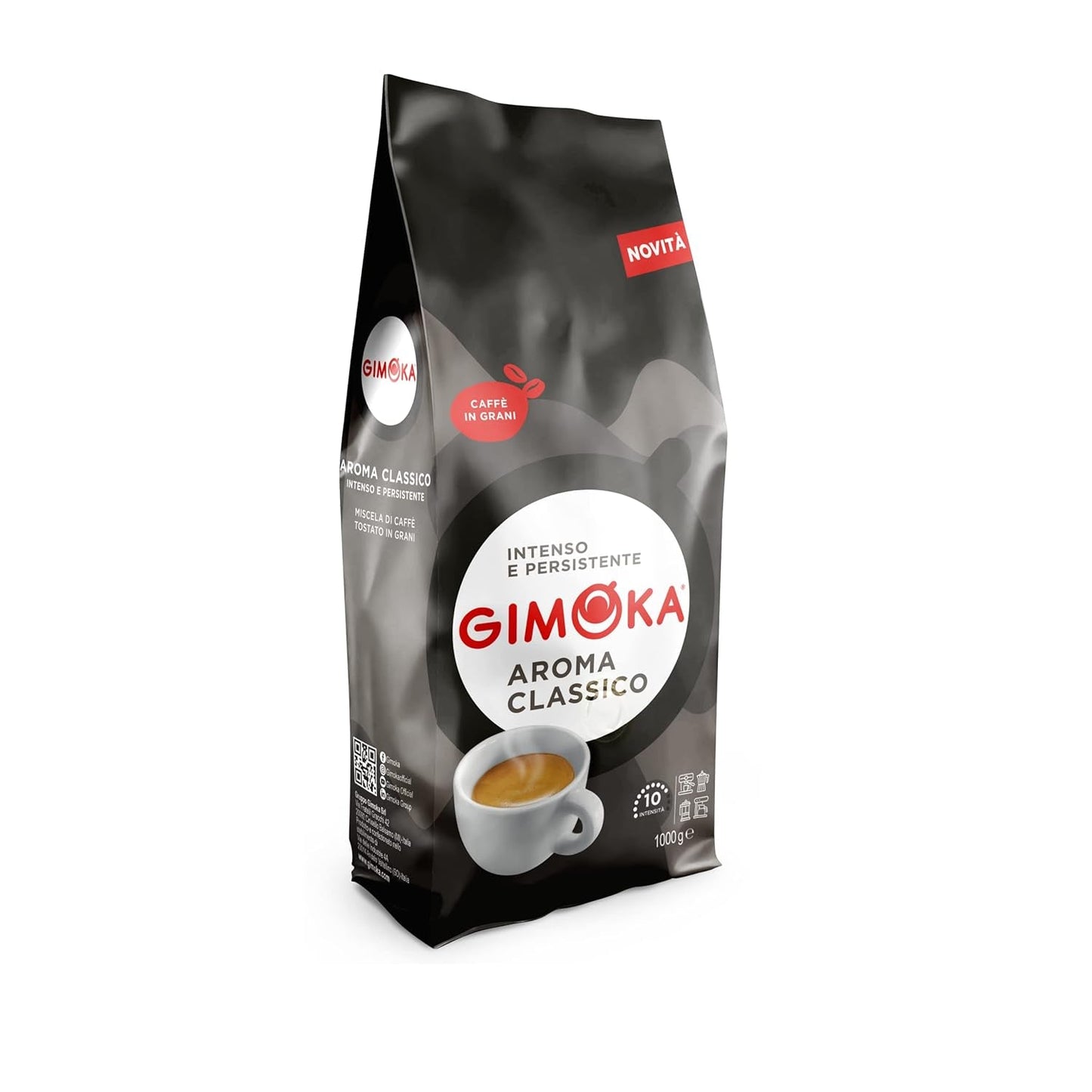 Gimoka – Kaffeebohnen – 1 kg – Miscela Classica – Intensità 10 – Made in Italy – Confezione da 1 kg
