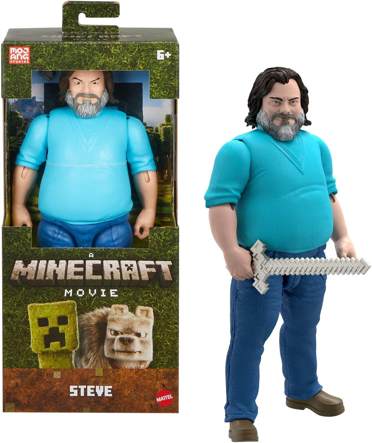 Mattel Minecraft Story Set con 4 action figure e 3 accessori Incontri nell'Overworld Set Minecraft Giocattolo da collezione ispirato al film JFR70 Action Figure Naty Shop Steve