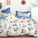 Biancheria da letto per bambini, unisex, dinosauri, cotone Biancheria da letto - bambini Naty Shop Modello B 135 X 200 cm + 80 X 80 cm