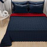PETTI Artigiani Italiani - Copriletto singolo, copriletto double face, copriletto primaverile, blu notte, bianco, 100% Made in Italy