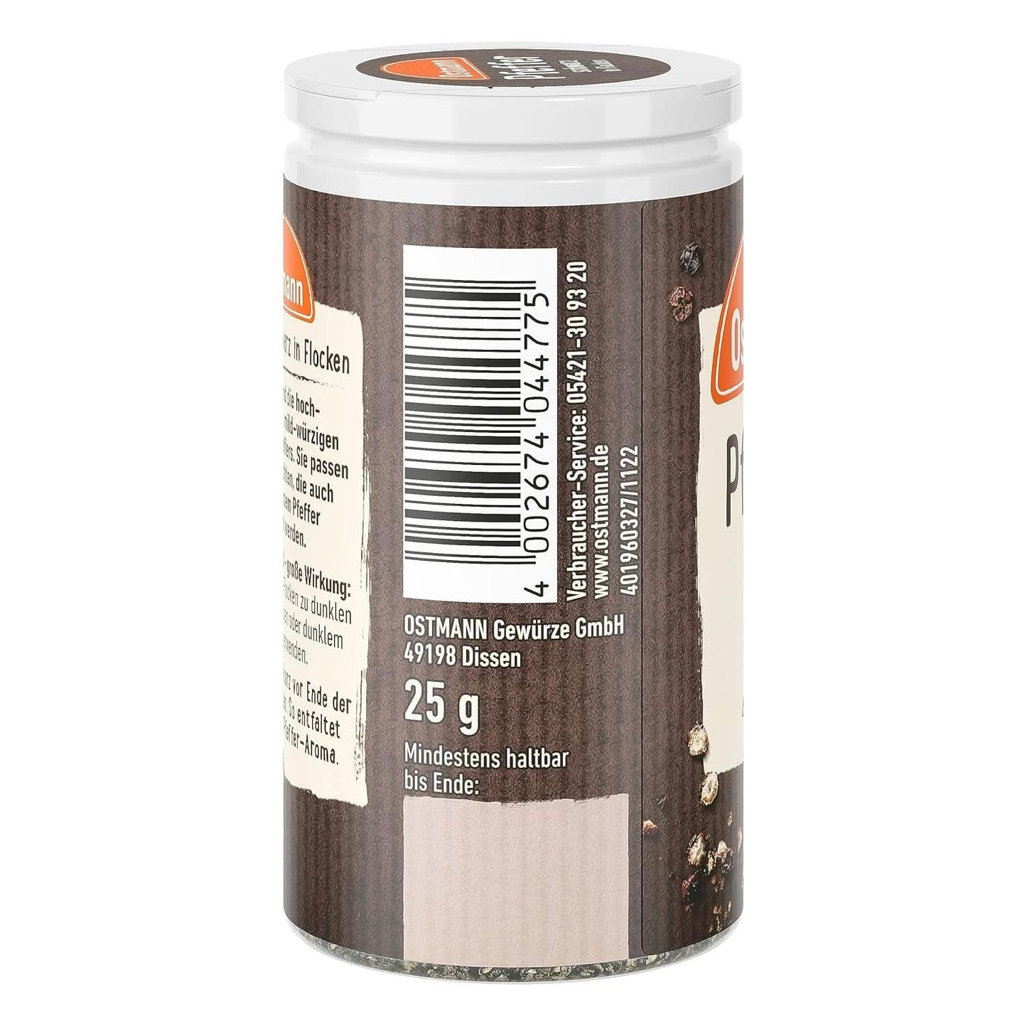 Ostmann - Pepe nero in scaglie, 25 grammi Condimente Naty Shop
