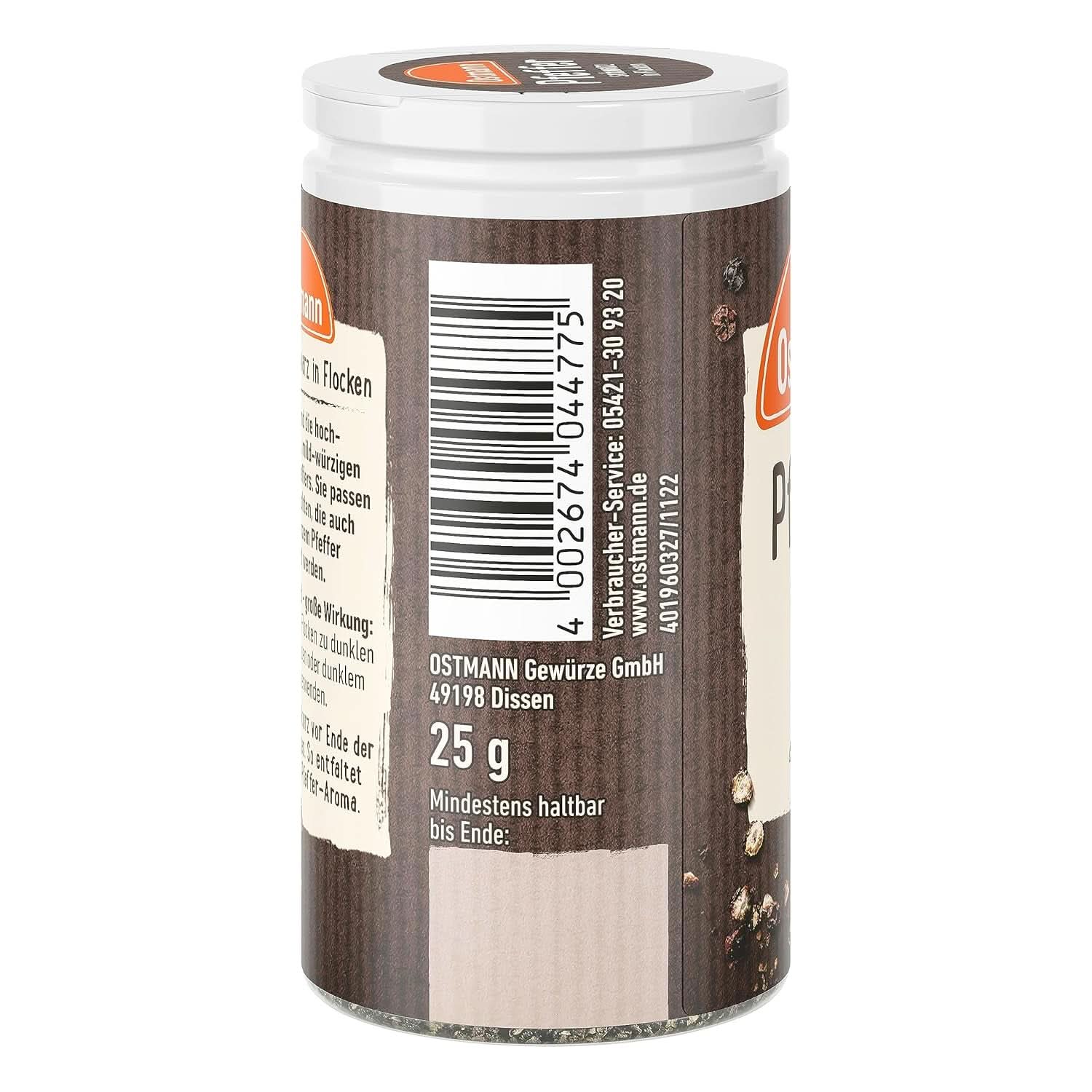 Ostmann - Pepe nero in scaglie, 25 grammi Condimente Naty Shop