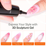 Makartt Gel per Nail Art 3D - Gel per Colla con Strass 15G per Portachiavi per Unghie, Gel per Scultura per Unghie Multifunzionale per Design delle Unghie Fai da Te, Scultura per Unghie Modellazione delle Unghie a Casa (Trasparente)